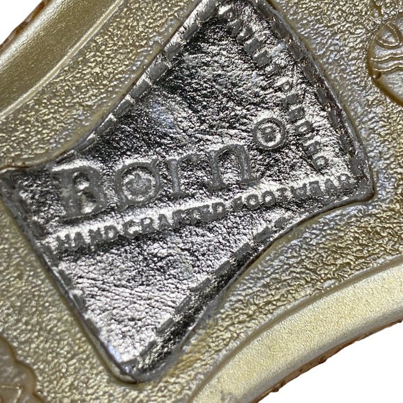 Born Concepts wedge gold adjustable T-strap heeled Sandals arch support 8/39 - Picture 11 of 16